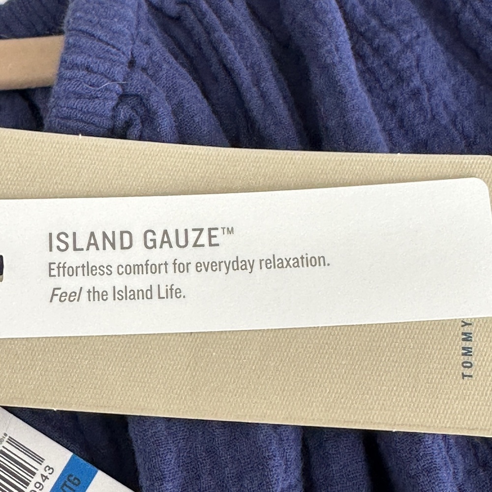 Brand New Tommy Bahama Island Guaze Off the Shoulder Island Navy Coral Isle XL - Picture 7 of 11